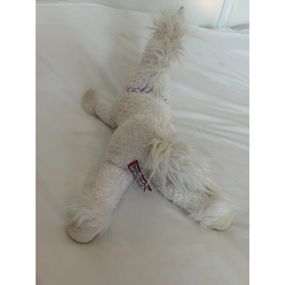 Douglas The Cuddle Toy White Unicorn Plush Gold Horn & Collar 12in